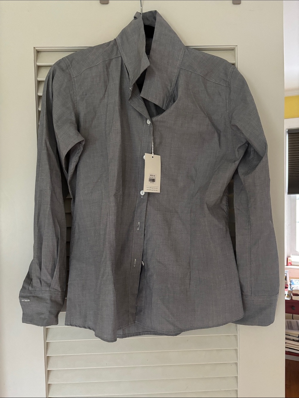 Jill McGowan Made in Maine Gray Button-Up Shirt - Classic Long Sleeve- NWT
